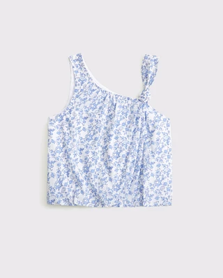 poplin asymmetrical set top