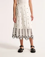 embroidered maxi skirt