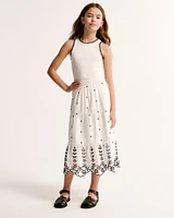 embroidered maxi skirt