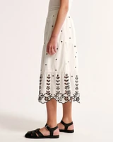 embroidered maxi skirt