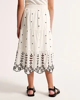 embroidered maxi skirt
