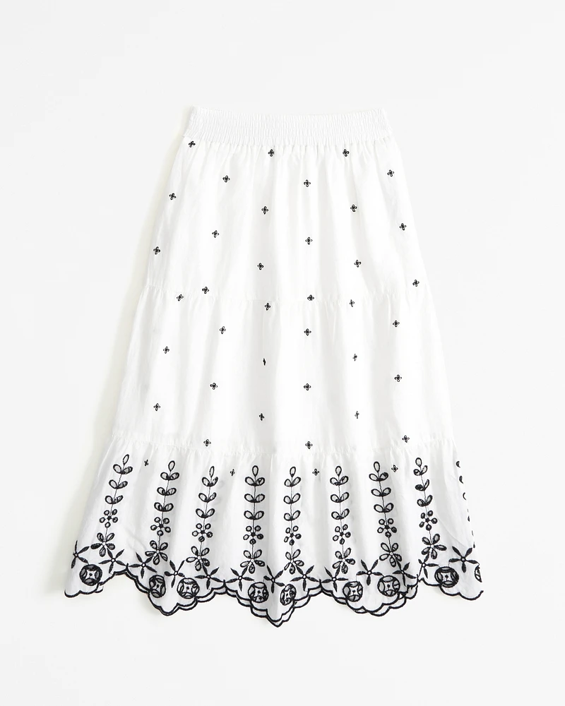 embroidered maxi skirt
