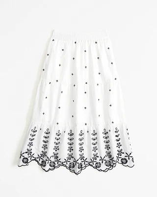 embroidered maxi skirt