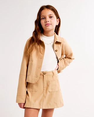 faux suede skort