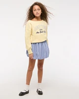 poplin bubble hem skort