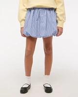 poplin bubble hem skort