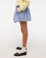 poplin bubble hem skort