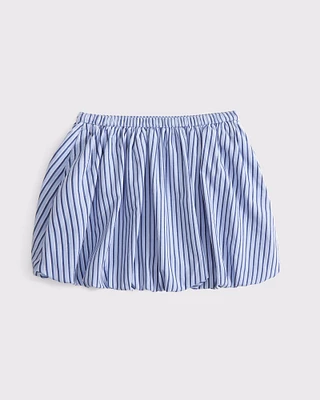 poplin bubble hem skort