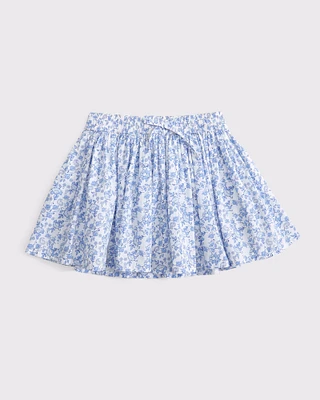 poplin circle-cut mini skort