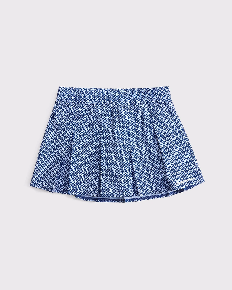 ypb mixed fabric pleated mini skort