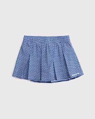 ypb mixed fabric pleated mini skort