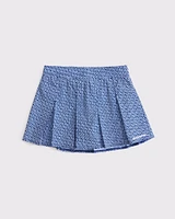 ypb mixed fabric pleated mini skort