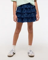 lace ruffle micro mini skort