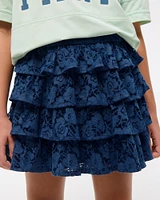 lace ruffle micro mini skort