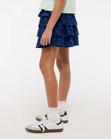 lace ruffle micro mini skort