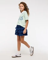 lace ruffle micro mini skort