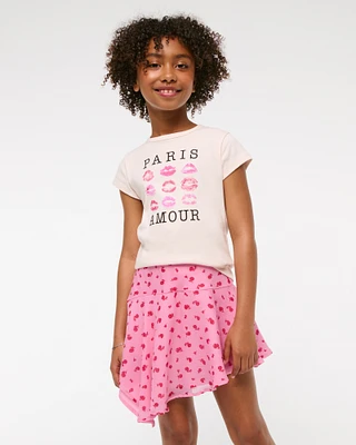 asymmetrical hem mini skort