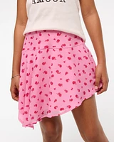 asymmetrical hem mini skort