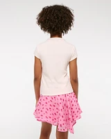 asymmetrical hem mini skort