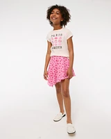 asymmetrical hem mini skort