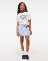 plaid bubble hem mini skort