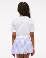 plaid bubble hem mini skort