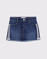graphic denim skort