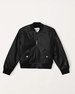 faux leather bomber jacket