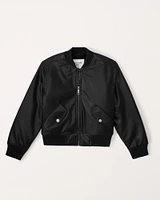 faux leather bomber jacket