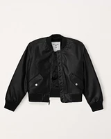 faux leather bomber jacket