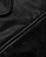 faux leather bomber jacket