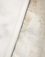 winterized faux suede bomber jacket