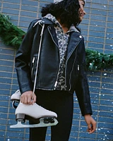 vegan leather biker jacket