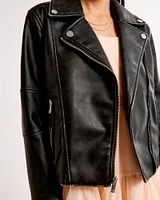 vegan leather biker jacket