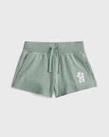 low rise cutoff fleece shorts