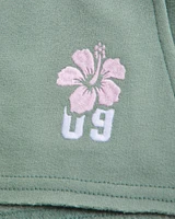 low rise cutoff fleece shorts