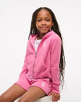 low rise cutoff fleece shorts