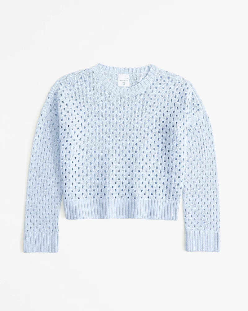 cropped shine crew sweater