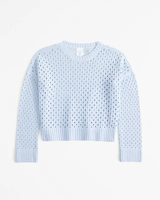 cropped shine crew sweater