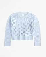 cropped shine crew sweater