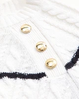 cable button crew sweater