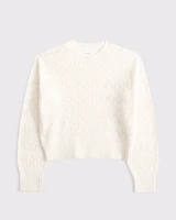 pointelle crew sweater
