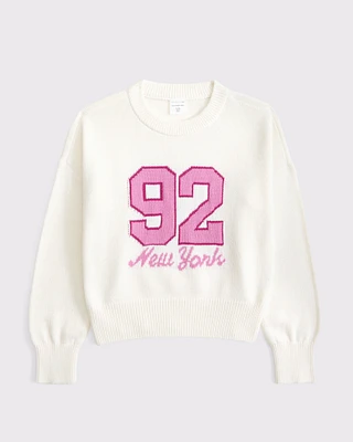 graphic crew sweater