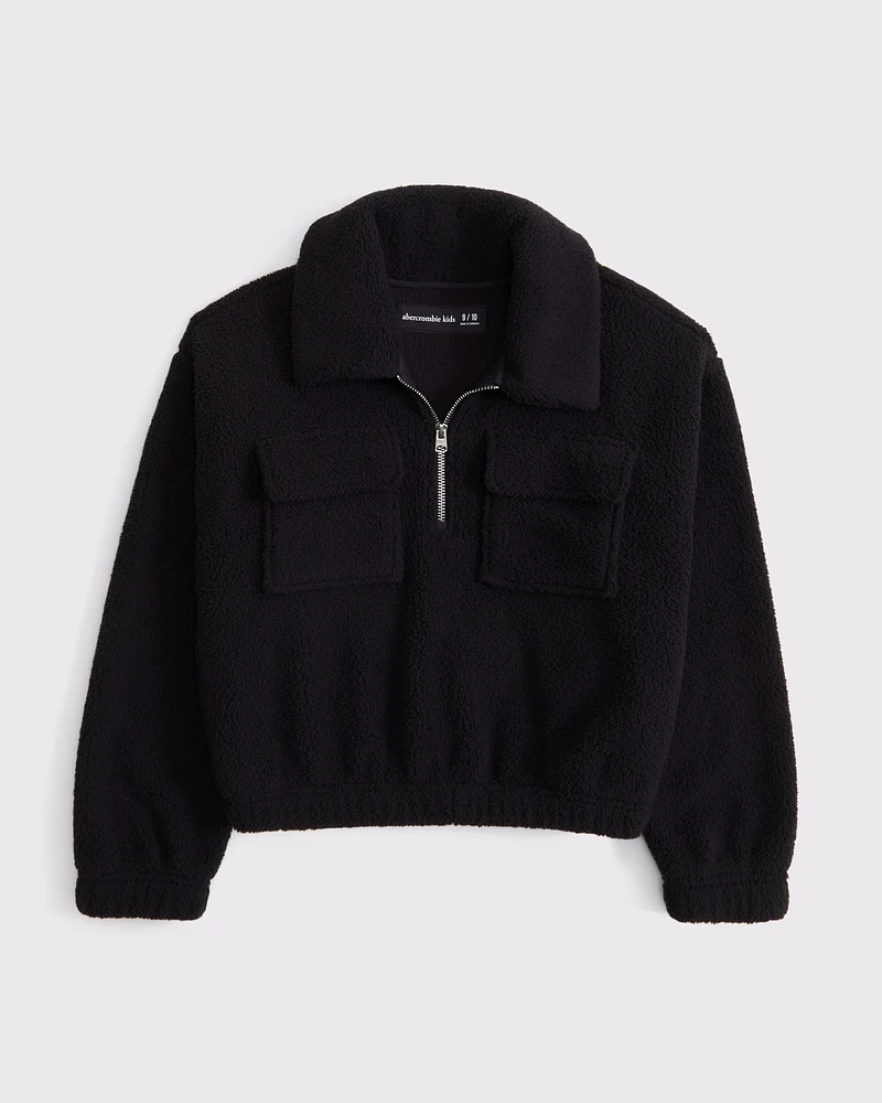 sherpa collar quarter-zip sweatshirt