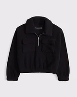 sherpa collar quarter-zip sweatshirt