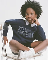 legging-friendly sporty graphic crew sweatshirt