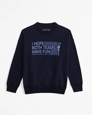 legging-friendly sporty graphic crew sweatshirt
