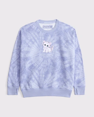 legging-friendly graphic crew sweatshirt