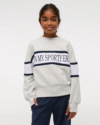 sporty graphic crew sweatshirt