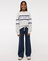 sporty graphic crew sweatshirt